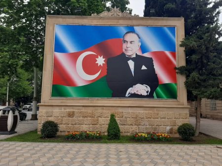 “Konstitusiya və suverenlik ili” çərçivəsində Yevlax şəhərində  müxtəlif növ dekorativ gül kolları və çiçəklər əkilib