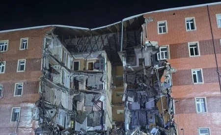 Goranboyda 5 mərtəbəli yaşayış binasının bir bloku tamamilə çökdü-YENİLƏNİB