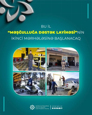 Bu il “Məşğulluğa Dəstək Layihəsi”nin ikinci mərhələsinə başlanacaq