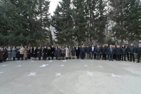 Emin Əmrullayev Milli Qəhrəman Natiq Qasımovun adını daşıyan məktəbdə büstün açılışında iştirak edib - Fotolar
