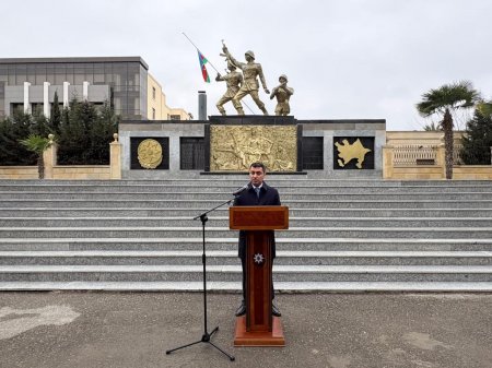 Yevlaxda Xocalı soyqırımının 34-cü ildönümü münasibətilə tədbir keçirilib. FOTOLAR