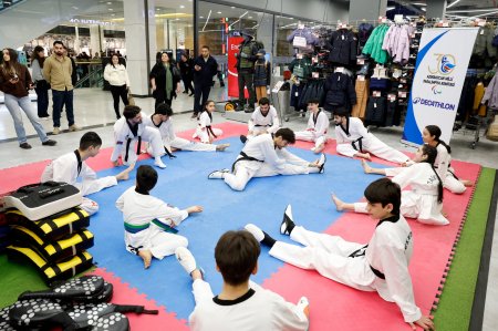 Paralimpiyaçılarımız “Decathlon”da ustad dərsi keçib - Fotolar