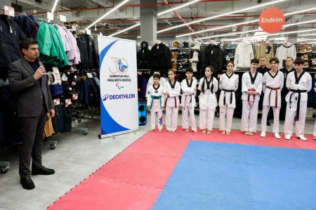 Paralimpiyaçılarımız “Decathlon”da ustad dərsi keçib - Fotolar