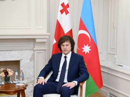 İlham Əliyev İrakli Kobaxidze ilə təkbətək görüşdü - Fotolar