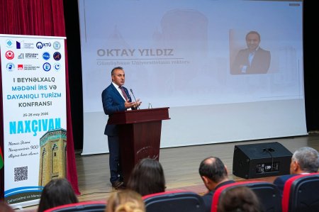  Naxçıvan Dövlət Universitetinin və Mingəçevir Dövlət Universitetinin birgə təşkilatçılığı  ilə Naxçıvanda I Beynəlxalq Mədəni İrs və Dayanıqlı Turizm Konfransı keçirilib. FOTOLAR