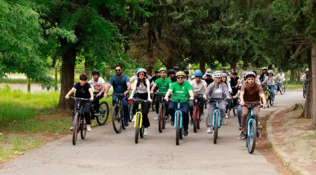 Mingəçevir Dövlət Universitetinin tələbələri Ümumdünya Velosiped Günündə veloyürüşə qoşuldular