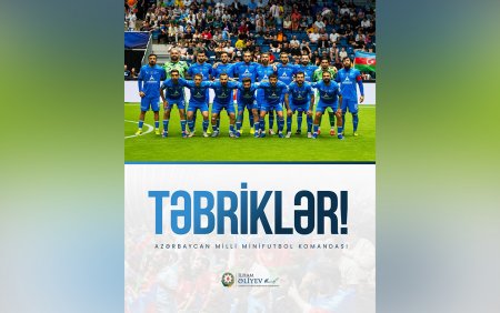 Prezident millimizi qələbə münasibətilə təbrik etdi